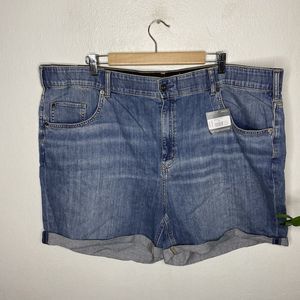 New Eddie Bauer‎ Boyfriend Rolled Cuff Blue Denim Shorts Women’s 24W